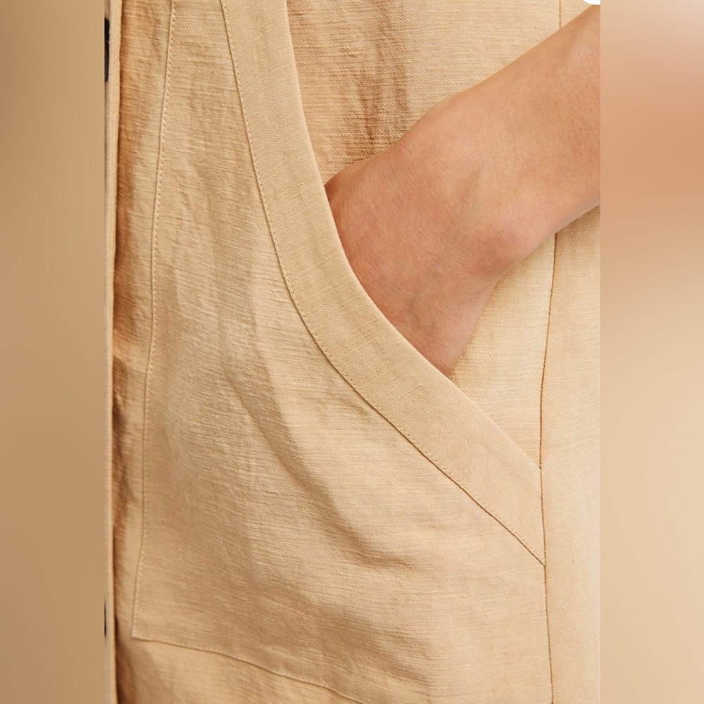 BRAND NEW with tag: Gentle Herd short sleeve blazer dress. Color: oatmeal, small - Picture 7 of 10
